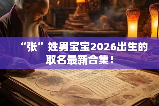 “张”姓男宝宝2026出生的取名最新合集！