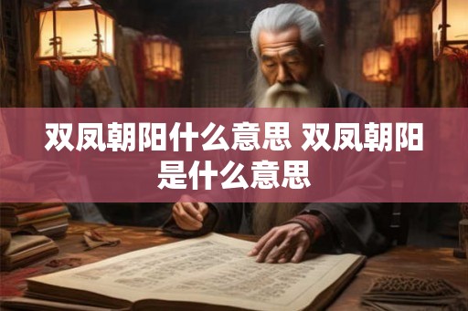 双凤朝阳什么意思 双凤朝阳是什么意思