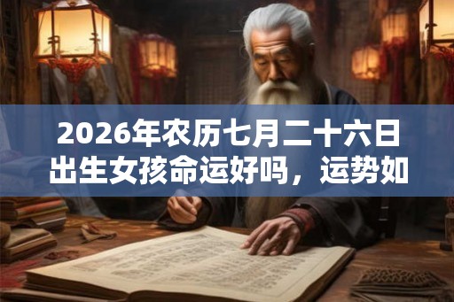 2026年农历七月二十六日出生女孩命运好吗，运势如何？