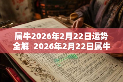 属牛2026年2月22日运势全解 2026年2月22日属牛今日运势 属牛2026年2月22日运势全解 2026年2月22日属牛今日运势