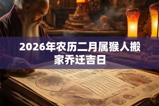 2026年农历二月属猴人搬家乔迁吉日