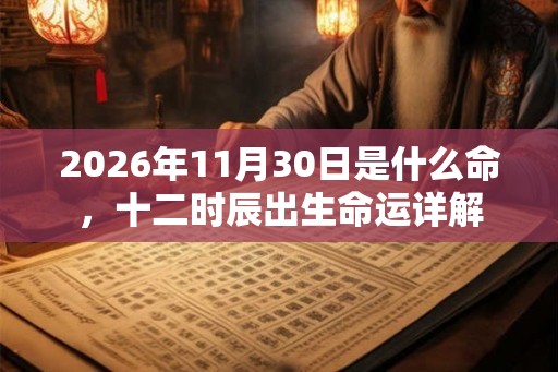 2026年11月30日是什么命，十二时辰出生命运详解