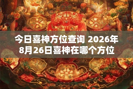 今日喜神方位查询 2026年8月26日喜神在哪个方位