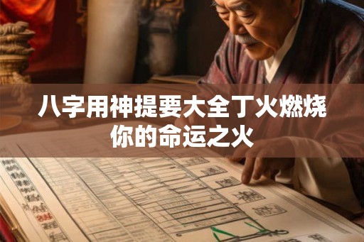 八字用神提要大全丁火燃烧你的命运之火