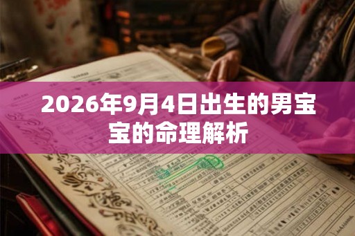 2026年9月4日出生的男宝宝的命理解析