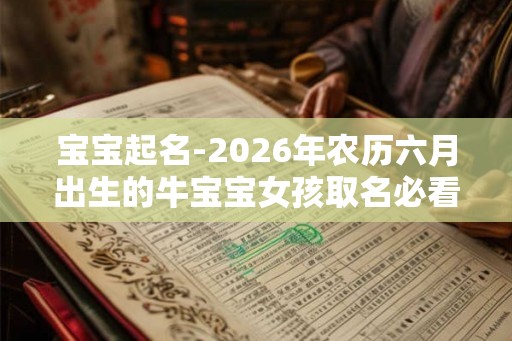 宝宝起名-2026年农历六月出生的牛宝宝女孩取名必看