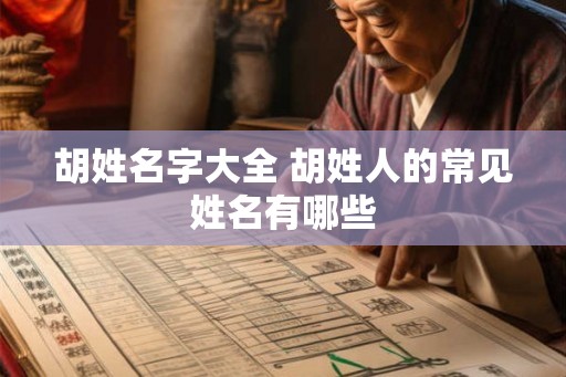 胡姓名字大全 胡姓人的常见姓名有哪些