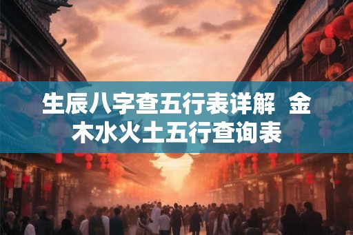 生辰八字查五行表详解 金木水火土五行查询表 生辰八字查五行表详解 金木水火土五行查询表