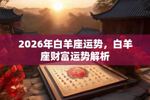 2026年白羊座运势，白羊座财富运势解析