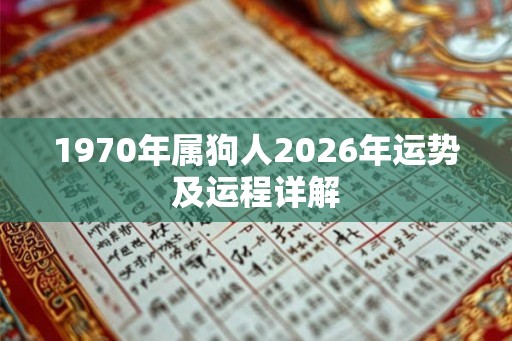 1970年属狗人2026年运势及运程详解