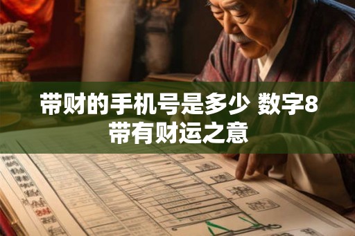 带财的手机号是多少 数字8带有财运之意