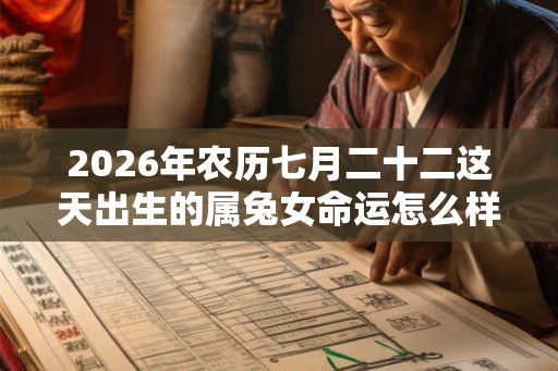 2026年农历七月二十二这天出生的属兔女命运怎么样