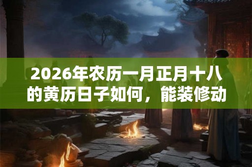 2026年农历一月正月十八的黄历日子如何，能装修动土吗？