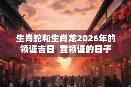 生肖蛇和生肖龙2026年的领证吉日  宜领证的日子