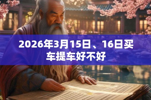 2026年3月15日、16日买车提车好不好
