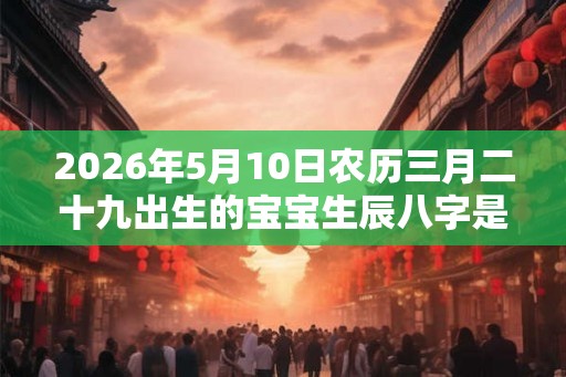 2026年5月10日农历三月二十九出生的宝宝生辰八字是什么