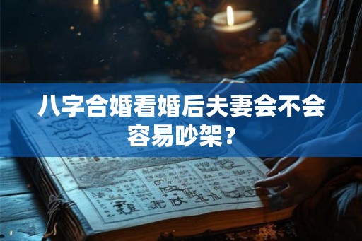 八字合婚看婚后夫妻会不会容易吵架？