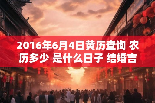 2016年6月4日黄历查询 农历多少 是什么日子 结婚吉时