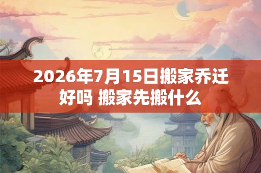 2026年7月15日搬家乔迁好吗 搬家先搬什么