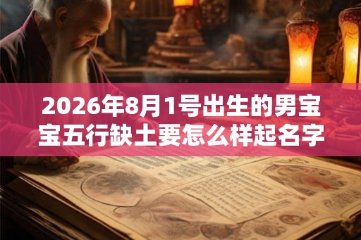 2026年8月1号出生的男宝宝五行缺土要怎么样起名字