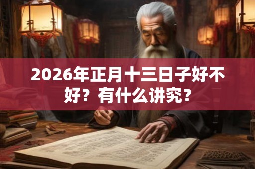 2026年正月十三日子好不好？有什么讲究？