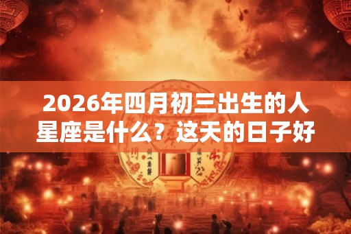 2026年四月初三出生的人星座是什么？这天的日子好不好？