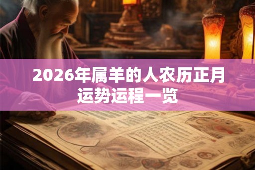 2026年属羊的人农历正月运势运程一览
