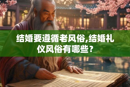 结婚要遵循老风俗,结婚礼仪风俗有哪些？