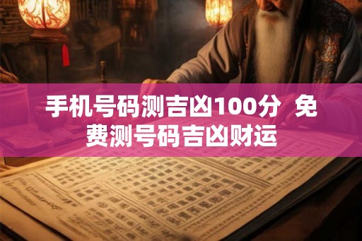 手机号码测吉凶100分  免费测号码吉凶财运