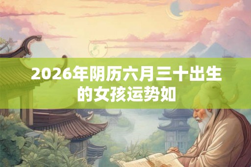 2026年阴历六月三十出生的女孩运势如