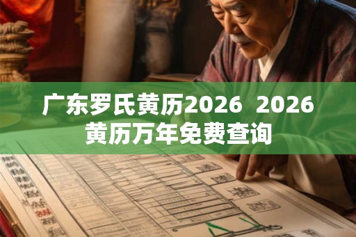 广东罗氏黄历2026  2026黄历万年免费查询