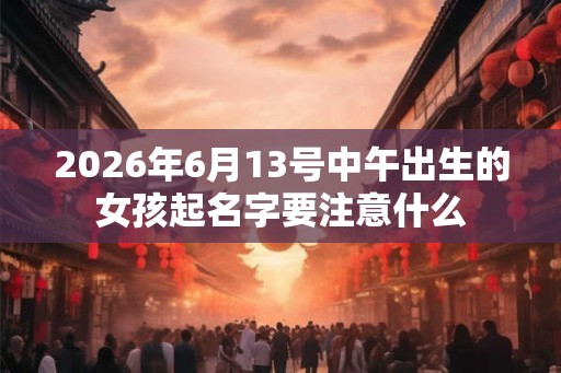 2026年6月13号中午出生的女孩起名字要注意什么