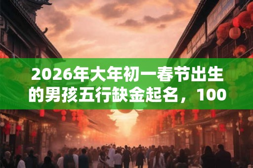2026年大年初一春节出生的男孩五行缺金起名，100分好名字推荐