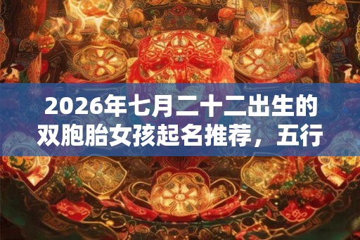 2026年七月二十二出生的双胞胎女孩起名推荐，五行属什么吧