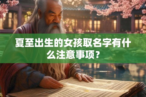 夏至出生的女孩取名字有什么注意事项？