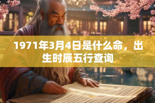 1971年3月4日是什么命，出生时辰五行查询