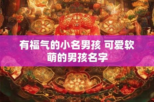 有福气的小名男孩 可爱软萌的男孩名字