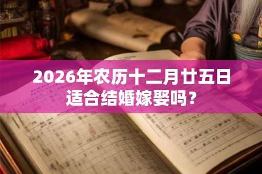 2026年农历十二月廿五日适合结婚嫁娶吗？