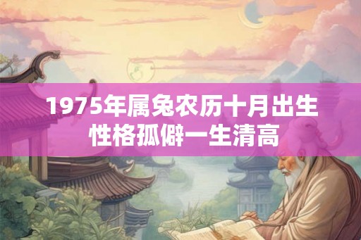 1975年属兔农历十月出生 性格孤僻一生清高