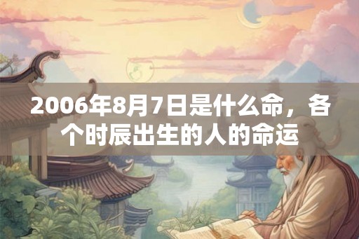 2006年8月7日是什么命,各个时辰出生的人的命运 2006年8月7日是什么命,各个时辰出生的人的命运