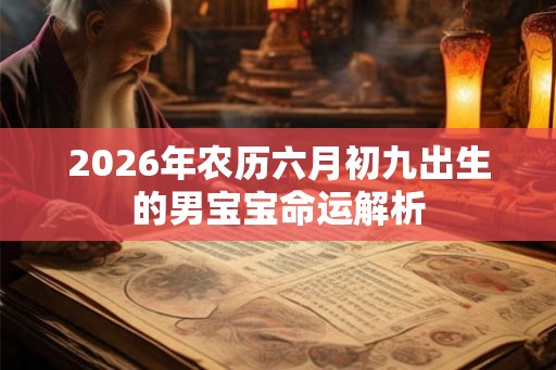 2026年农历六月初九出生的男宝宝命运解析 2026年农历六月初九出生的男宝宝命运解析