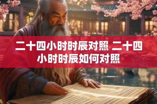 二十四小时时辰对照 二十四小时时辰如何对照