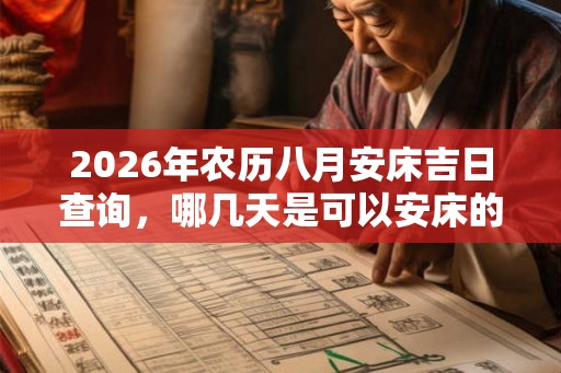 2026年农历八月安床吉日查询，哪几天是可以安床的日子？