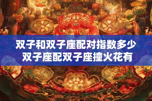 双子和双子座配对指数多少 双子座配双子座撞火花有几分 双子和双子座配对指数多少 双子座配双子座撞火花有几分