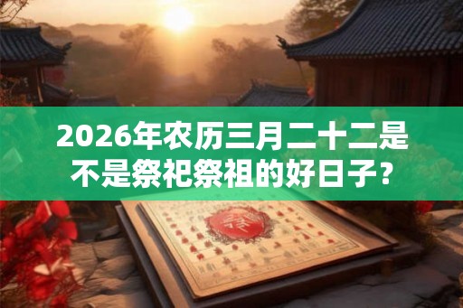 2026年农历三月二十二是不是祭祀祭祖的好日子? 2026年农历三月二十二是不是祭祀祭祖的好日子?