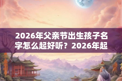 2026年父亲节出生孩子名字怎么起好听？2026年起名的忌讳？