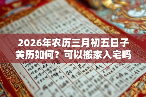2026年农历三月初五日子黄历如何？可以搬家入宅吗？