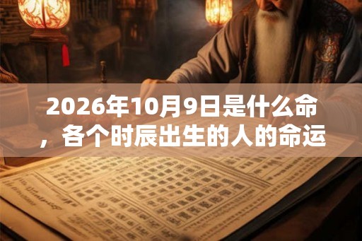2026年10月9日是什么命，各个时辰出生的人的命运