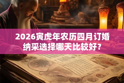 2026寅虎年农历四月订婚纳采选择哪天比较好？