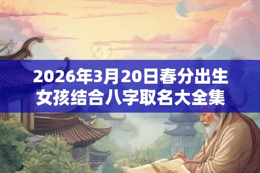2026年3月20日春分出生女孩结合八字取名大全集